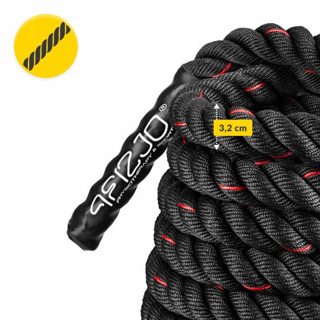 Канат тренувальний 4FIZJO Battle Rope 15 м для кросфіту Black (P-5907739312266)