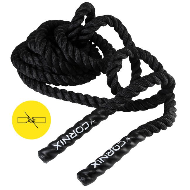 Канат тренувальний Cornix Battle Rope 12 м для кросфіту XR-0574 Black