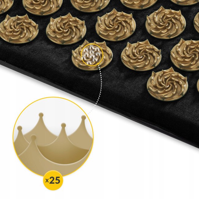Килимок акупунктурний з подушкою 4FIZJO Eco Mat XL Аплікатор Кузнєцова Black/Gold (P-5907739313591)