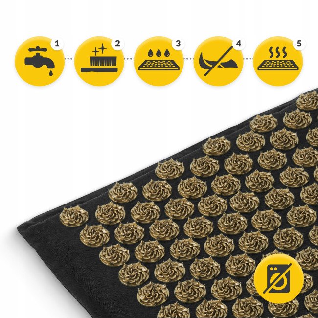 Килимок акупунктурний з подушкою 4FIZJO Eco Mat XL Аплікатор Кузнєцова Black/Gold (P-5907739313591)
