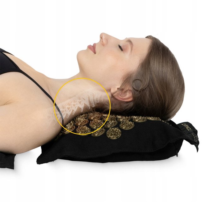 Килимок акупунктурний з подушкою 4FIZJO Eco Mat XL Аплікатор Кузнєцова Black/Gold (P-5907739313591)