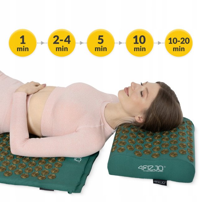 Килимок акупунктурний з подушкою 4FIZJO Ergo Mat Аплікатор Кузнєцова Navy Green/Gold (P-5907739315076)