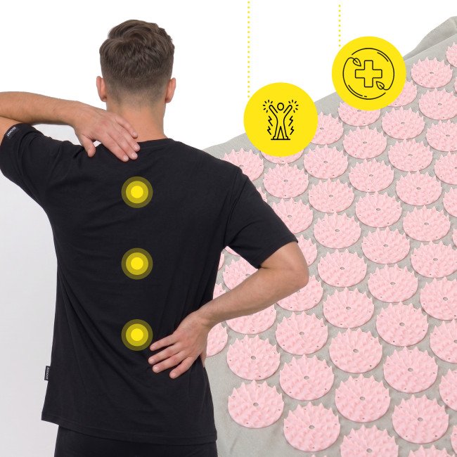 Килимок акупунктурний з подушкою Cornix Premium Mat Аплікатор Кузнєцова XR-0561 Grey/Pink