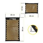 Килимок акупунктурний з подушкою Cornix Premium Mat Аплікатор Кузнєцова XR-0562 Black/Gold
