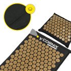 Килимок акупунктурний з подушкою Cornix Premium Mat Аплікатор Кузнєцова XR-0562 Black/Gold