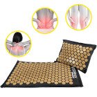Килимок акупунктурний з подушкою Cornix Premium Mat Аплікатор Кузнєцова XR-0562 Black/Gold