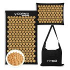 Килимок акупунктурний з подушкою Cornix Premium Mat Аплікатор Кузнєцова XR-0562 Black/Gold