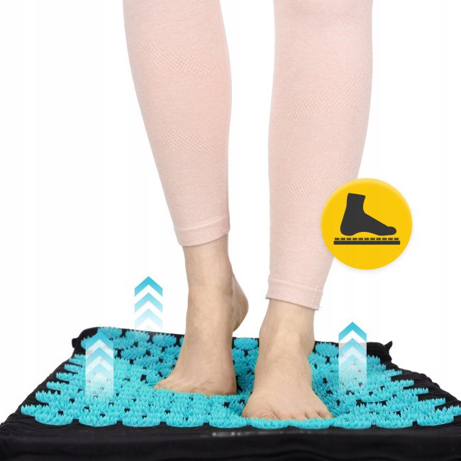 Килимок акупунктурний з валиком 4FIZJO Classic Mat Аплікатор Кузнєцова Black/Blue (P-5905973402385)