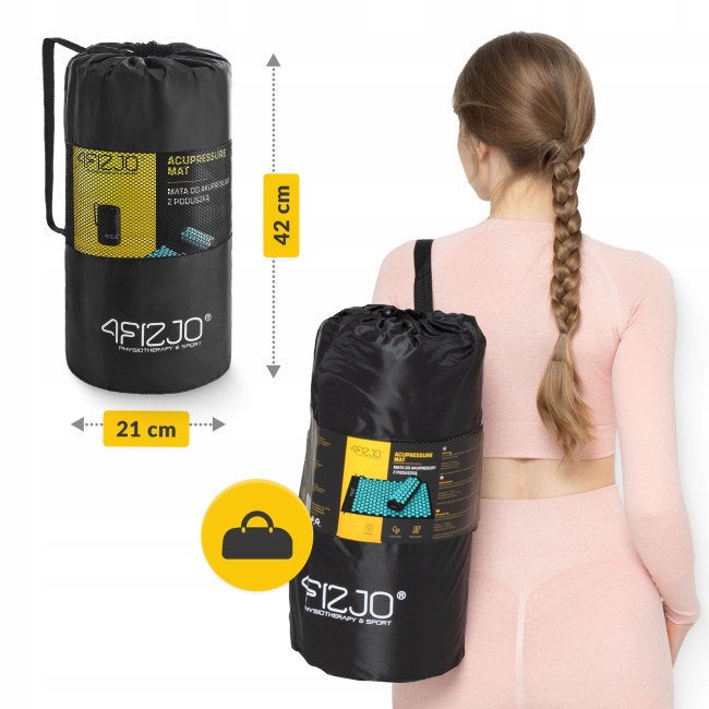 Килимок акупунктурний з валиком 4FIZJO Classic Mat Аплікатор Кузнєцова Black/Blue (P-5905973402385)