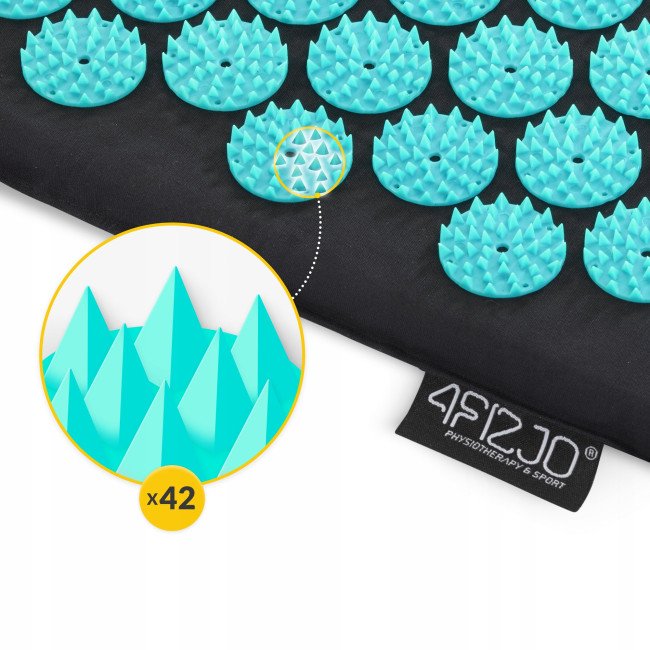 Килимок акупунктурний з валиком 4FIZJO Classic Mat Аплікатор Кузнєцова Black/Blue (P-5905973402385)