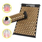 Килимок акупунктурний з валиком Cornix Classic Mat Аплікатор Кузнєцова XR-0494 Black/Gold