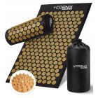 Килимок акупунктурний з валиком Cornix Classic Mat Аплікатор Кузнєцова XR-0494 Black/Gold