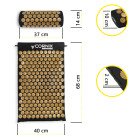 Килимок акупунктурний з валиком Cornix Classic Mat Аплікатор Кузнєцова XR-0494 Black/Gold