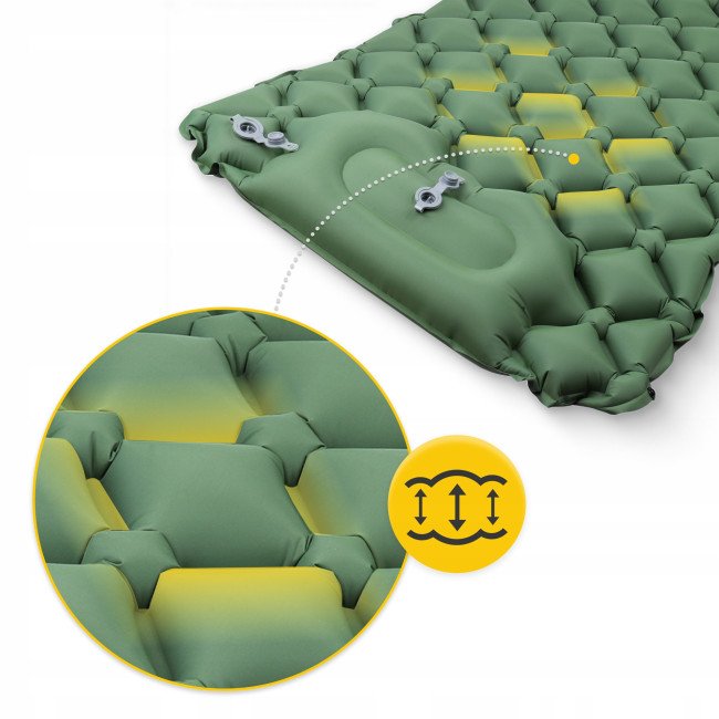 Килимок (каримат) надувний Mountain Goat 190 x 58 x 5 см з вбудованим насососм Navy Green (P-5905973400909)