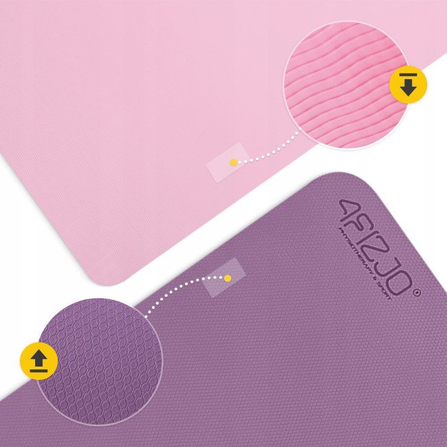 Килимок (мат) спортивний 4FIZJO TPE 180 x 60 x 0.6 см для йоги та фітнесу Violet/Pink (P-5907739316950)