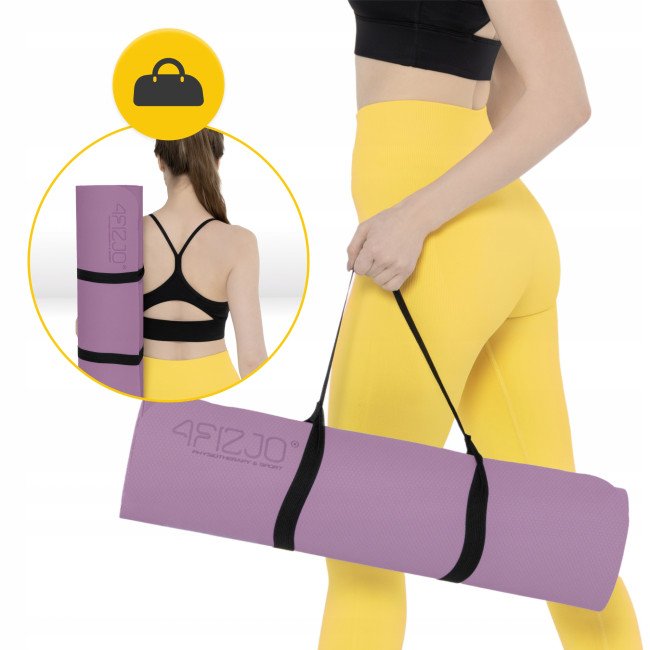 Килимок (мат) спортивний 4FIZJO TPE 180 x 60 x 0.6 см для йоги та фітнесу Violet/Pink (P-5907739316950)
