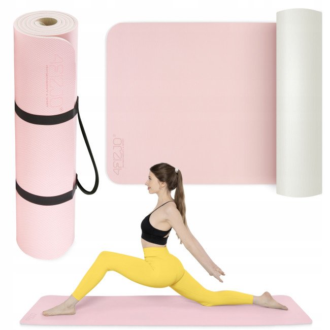 Килимок (мат) спортивний 4FIZJO TPE 180 x 60 x 1 см для йоги та фітнесу Pink/Grey (P-5907739311900)