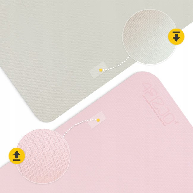 Килимок (мат) спортивний 4FIZJO TPE 180 x 60 x 1 см для йоги та фітнесу Pink/Grey (P-5907739311900)