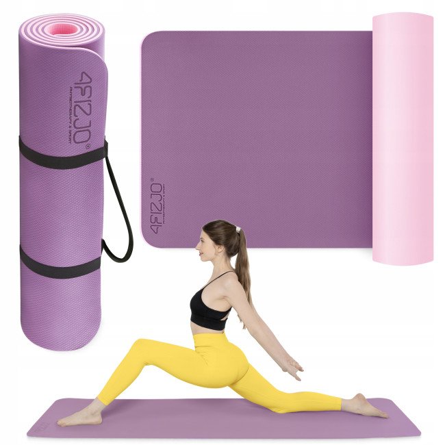 Килимок (мат) спортивний 4FIZJO TPE 180 x 60 x 1 см для йоги та фітнесу Violet/Pink (P-5907739316967)