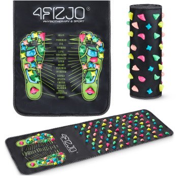 Килимок ортопедичний 4FIZJO 120 x 35 см з каменями для масажу ніг Black (P-5905973403160)