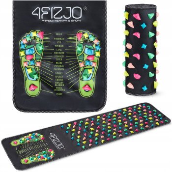 Килимок ортопедичний 4FIZJO 140 x 35 см з каменями для масажу ніг Black (P-5905973403177)