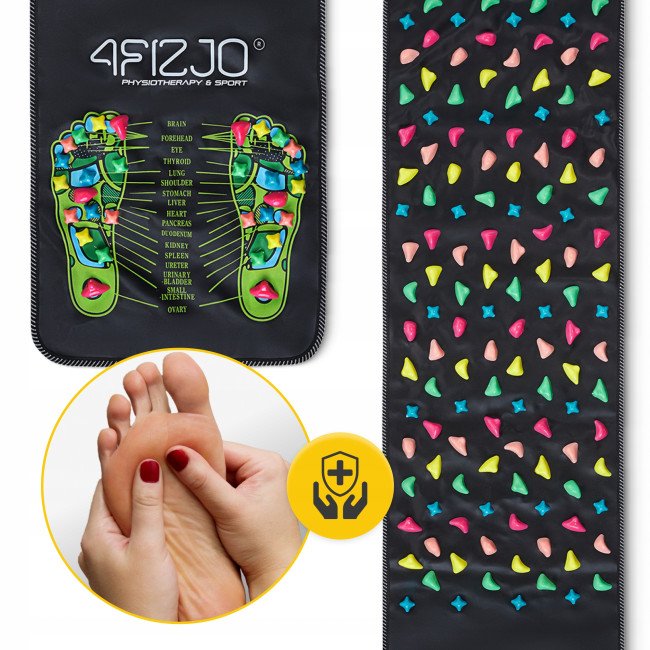 Килимок ортопедичний 4FIZJO 170 x 35 см з каменями для масажу ніг Black (P-5905973403184)