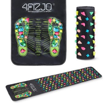 Килимок ортопедичний 4FIZJO 170 x 35 см з каменями для масажу ніг Black (P-5905973403184)