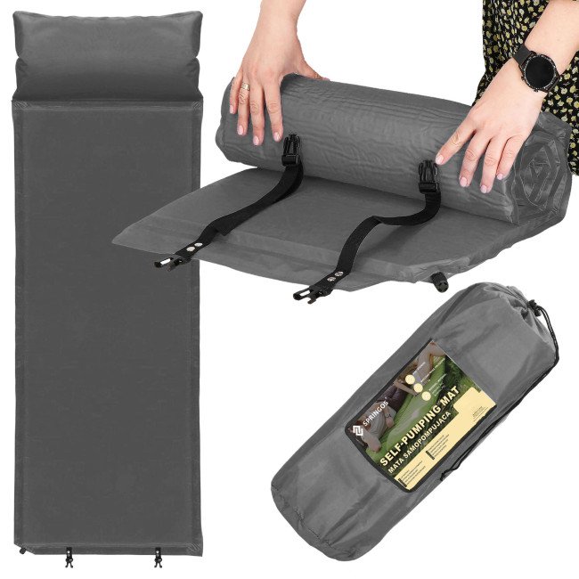 Килимок самонадувний Springos 186 x 53 x 2.5 см з подушкою PM035