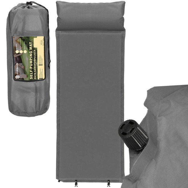 Килимок самонадувний Springos 186 x 53 x 2.5 см з подушкою PM035