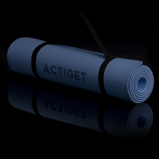 Килимок спортивний Actiget TPE 183 x 61 x 0.6 см для йоги та фітнесу ACT0021 Blue/Sky Blue
