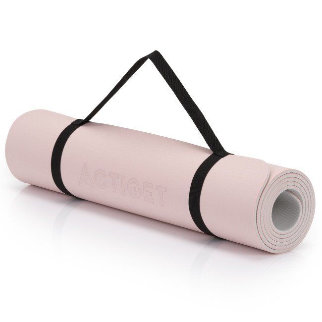 Килимок спортивний Actiget TPE 183 x 61 x 0.6 см для йоги та фітнесу ACT0024 Mint/Grey
