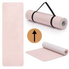 Килимок спортивний Actiget TPE 183 x 61 x 0.6 см для йоги та фітнесу ACT0023 Pink/Grey