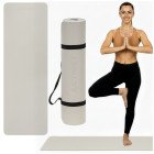 Килимок спортивний Actiget TPE 183 x 61 x 0.6 см для йоги та фітнесу ACT0025 Biege/Grey