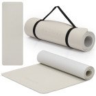 Килимок спортивний Actiget TPE 183 x 61 x 0.6 см для йоги та фітнесу ACT0025 Biege/Grey