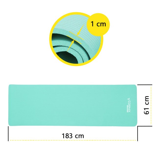 Килимок спортивний Cornix NBR 183 x 61 x 1 cм для йоги та фітнесу XR-0248 Mint