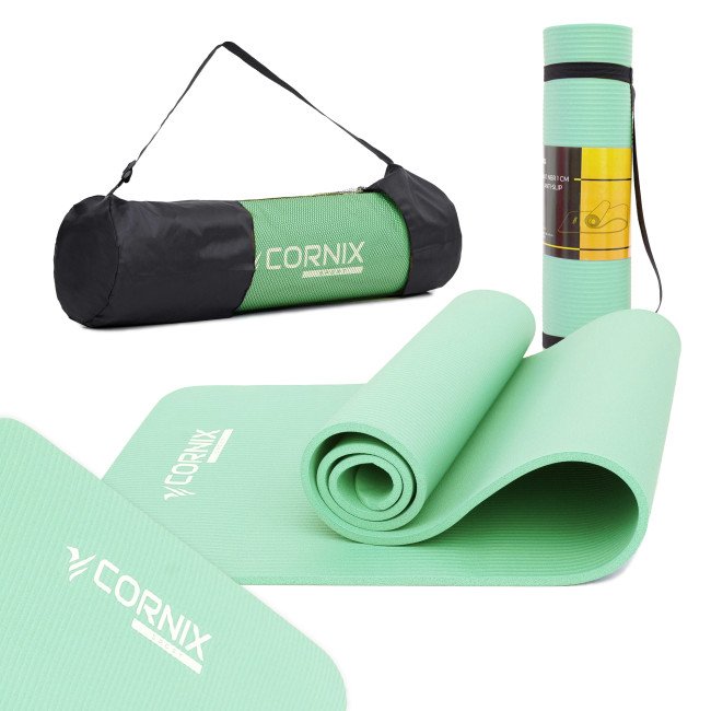 Килимок спортивний Cornix NBR 183 x 61 x 1 cм для йоги та фітнесу XR-0491 Light Green