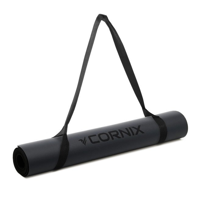 Килимок спортивний Cornix PU 183 x 68 x 0.4 см для йоги та фітнесу XR-0317 Black
