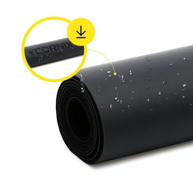 Килимок спортивний Cornix PU 183 x 68 x 0.4 см для йоги та фітнесу XR-0317 Black