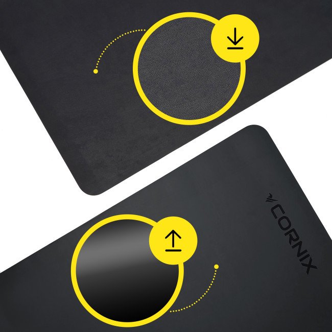 Килимок спортивний Cornix PU 183 x 68 x 0.4 см для йоги та фітнесу XR-0317 Black