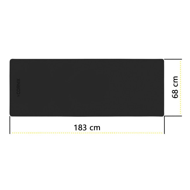 Килимок спортивний Cornix PU 183 x 68 x 0.4 см для йоги та фітнесу XR-0317 Black
