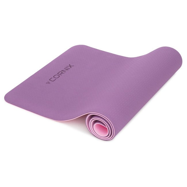 Килимок спортивний Cornix TPE 183 x 61 x 0.6 см для йоги та фітнесу XR-0007 Plum/Rose