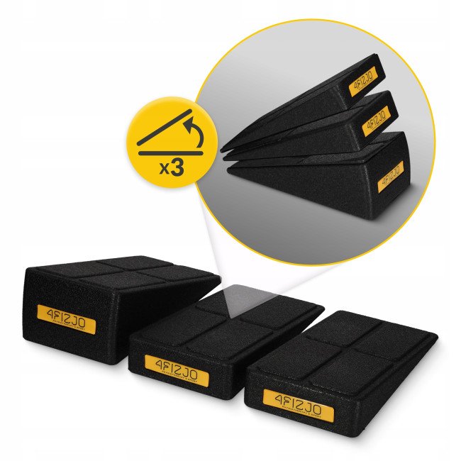 Клин-платформа 4FIZJO Slant Board 3 рівні для присідань та розтяжки Black (P-5905973400312)