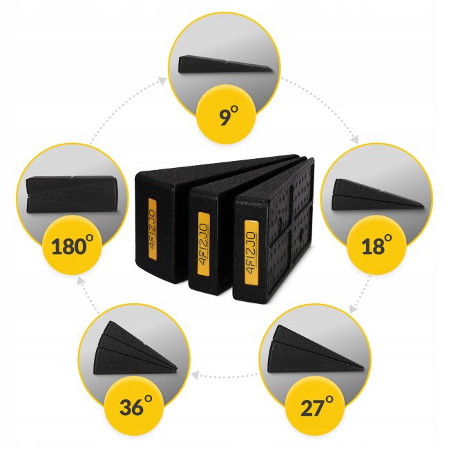 Клин-платформа 4FIZJO Slant Board 3 рівні для присідань та розтяжки Black (P-5905973400312)