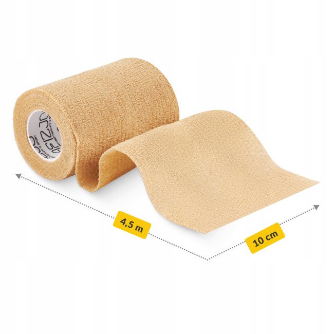 Когезійний бинт-бандаж 4FIZJO Cohesive Bandage 10 см x 4.5 м еластичний, самоклеючий Beige (P-5905973400879)