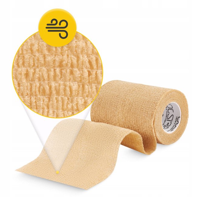 Когезійний бинт-бандаж 4FIZJO Cohesive Bandage 10 см x 4.5 м еластичний, самоклеючий Beige (P-5905973400879)