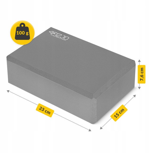 Блок для йоги 4FIZJO 23 x 15 x 7.6 см Grey (P-5907739311221)