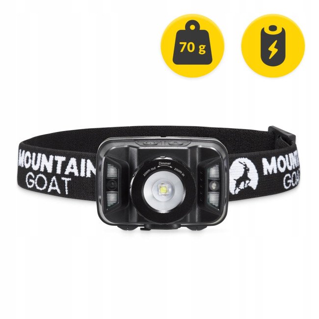 Ліхтар налобний Mountain Goat LED 350 lm акумуляторний, з регулюванням нахилу Black (P-5907739318411)