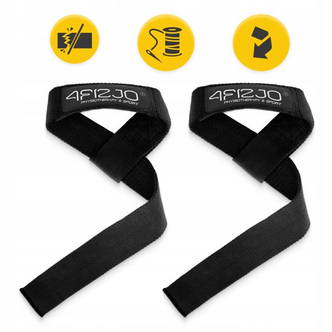 Лямки для станової тяги 4FIZJO Deadlift Straps Black (P-5905973402279)
