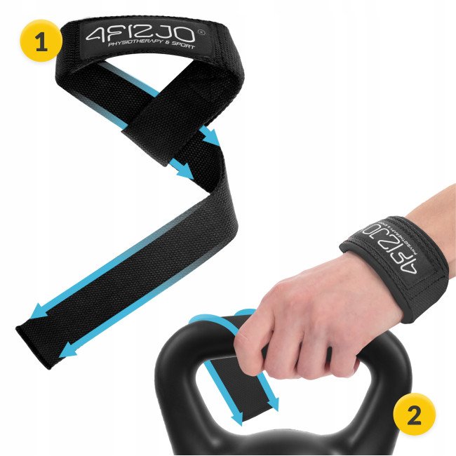 Лямки для станової тяги 4FIZJO Deadlift Straps Black (P-5905973402279)