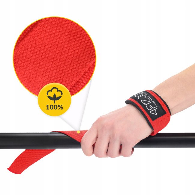 Лямки для станової тяги 4FIZJO Deadlift Straps Red (P-5905973402286)